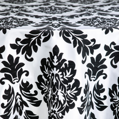 Baroque White & Black Tablecloth