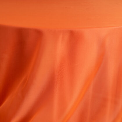 Burnt Orange Sheer with Spice Crepe Back Satin Underlay Tablecloth