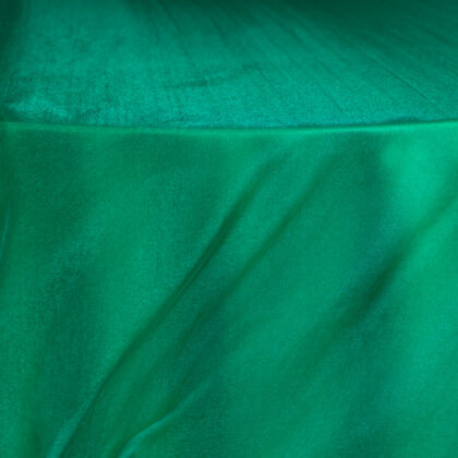 Green Organza 2 with Green Crepe Back Satin Underlay Tablecloth