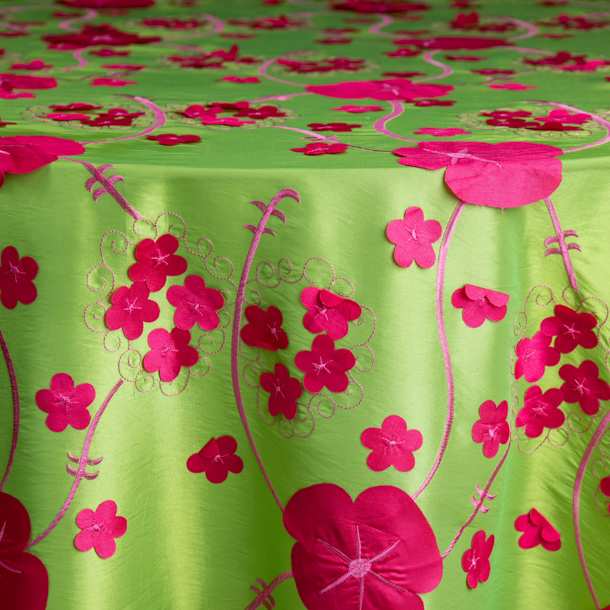 Lime Green with Hot Pink Flowers