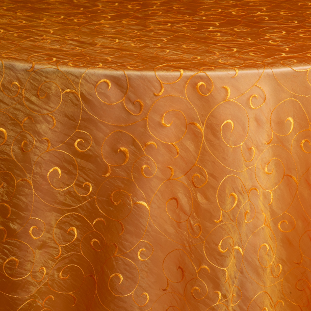 Orange Chateau with Light Peach Satin Underlay Tablecloth