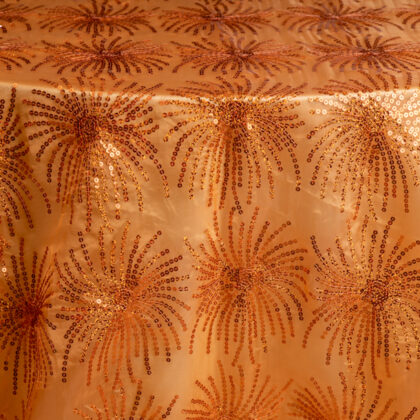 Orange Destiny with Light Peach Satin Underlay Tablecloth