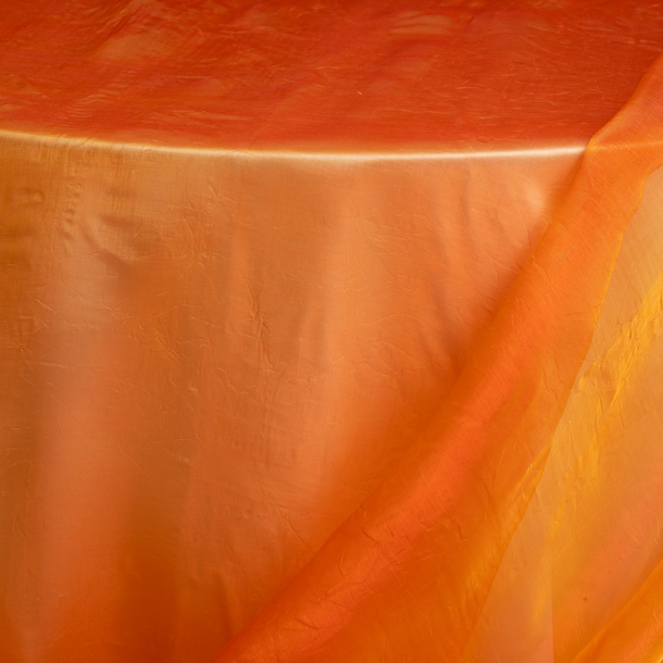 Orange Organza with Light Peach Satin Underlay Tablecloth