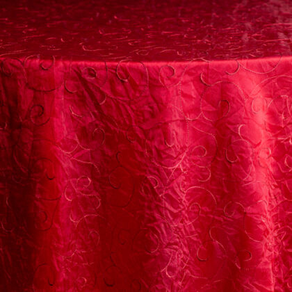 Red Chateau with Blood Red Satin Underlay Tablecloth