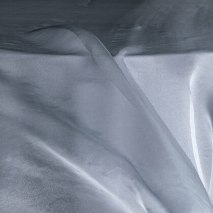 Silver Organza with Silver Grey Polymat Underlay Tablecloth